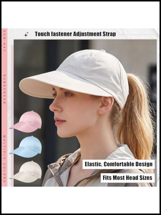 3 Pack Wide Brim UV Protection Baseball Hat Hollow Top Breathable Quick Dry main image 6
